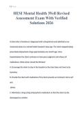 HESI Mental Health &vert;Well Revised&NewLine;Assessment Exam With Verified&NewLine;Solutions 2026