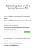 Pathophysiology Exam 1&vert;Certified&NewLine;Questions And Answers 2026