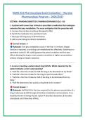 NURS 251 Pharmacology Exam Evaluation &ndash; Nursing &NewLine;Pharmacology Program &ndash; 2026&sol;2027 