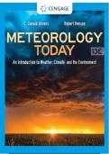 Test Bank & Instructor&rsquo;s Manual for Meteorology Today&colon; An Introduction to Weather&comma; Climate&comma; and the Environment&comma; 13th Edition by C&period; Donald Ahrens & Robert Henson &vert; Complete Chapters &vert; Questions&comma; Answers & Instructor Resources &vert; 2027
