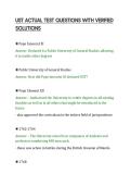 UST ACTUAL TEST QUESTIONS WITH VERIFIED&NewLine;SOLUTIONS