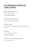 UST COMPREHENSIVE QUESTIONS AND&NewLine;CORRECT ANSWERS&NewLine;
