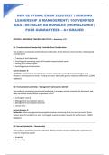 NUR 621 FINAL EXAM 2026&sol;2027 &vert; NURSING LEADERSHIP & MANAGEMENT &vert; 100 VERIFIED Q&A &vert; DETAILED RATIONALES &vert; NGN-ALIGNED &vert; PASS GUARANTEED &ndash; A&plus; GRADED