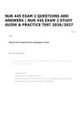 NUR 445 EXAM 2 QUESTIONS AND ANSWERS &vert; NUR 445 EXAM 2 STUDY GUIDE & PRACTICE TEST 2026&sol;2027