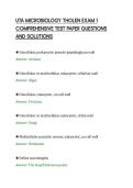 UTA MICROBIOLOGY THOLEN EXAM 1&NewLine;COMPREHENSIVE TEST PAPER QUESTIONS&NewLine;AND SOLUTIONS