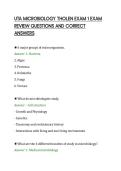 UTA MICROBIOLOGY THOLEN EXAM 1 EXAM&NewLine;REVIEW QUESTIONS AND CORRECT&NewLine;ANSWERS