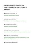 UTA MICROBIOLOGY THOLEN EXAM 1&NewLine;UPDATED EXAM SCRIPT WITH COMPLETE&NewLine;ANSWERS