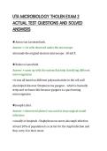 UTA MICROBIOLOGY THOLEN EXAM 2&NewLine;ACTUAL TEST QUESTIONS AND SOLVED&NewLine;ANSWERS