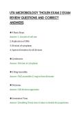 UTA MICROBIOLOGY THOLEN EXAM 2 EXAM&NewLine;REVIEW QUESTIONS AND CORRECT&NewLine;ANSWERS