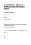 UTA MICROBIOLOGY THOLEN EXAM 2&NewLine;UPDATED EXAM SCRIPT WITH COMPLETE&NewLine;ANSWERS