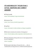 UTA MICROBIOLOGY THOLEN EXAM 3&NewLine;ACTUAL QUESTIONS AND CORRECT&NewLine;ANSWERS