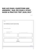 NUR 445 EXAM 4 QUESTIONS AND ANSWERS &vert; NUR 445 EXAM 4 STUDY GUIDE & PRACTICE TEST 2026&sol;2027