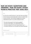 NUR 445 EXAM 3 QUESTIONS AND ANSWERS &vert; NUR 445 EXAM 3 STUDY GUIDE & PRACTICE TEST 2026&sol;2027