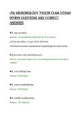 UTA MICROBIOLOGY THOLEN EXAM 3 EXAM&NewLine;REVIEW QUESTIONS AND CORRECT&NewLine;ANSWERS