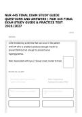 NUR 445 FINAL EXAM STUDY GUIDE QUESTIONS AND ANSWERS &vert; NUR 445 FINAL EXAM STUDY GUIDE & PRACTICE TEST 2026&sol;2027