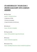 UTA MICROBIOLOGY THOLEN EXAM 3&NewLine;UPDATED EXAM SCRIPT WITH COMPLETE&NewLine;ANSWERS