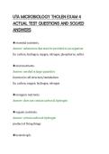 UTA MICROBIOLOGY THOLEN EXAM 4&NewLine;ACTUAL TEST QUESTIONS AND SOLVED&NewLine;ANSWERS