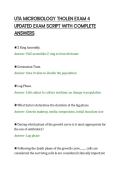 UTA MICROBIOLOGY THOLEN EXAM 4&NewLine;UPDATED EXAM SCRIPT WITH COMPLETE&NewLine;ANSWERS&NewLine;