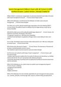 Sports Management Midterm Exam with all Correct & 100&percnt; Verified Answers &vert;Latest Version &vert;Already Graded A&plus;