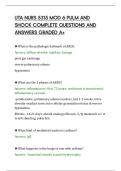 UTA NURS 5315 MOD 6 PULM AND&NewLine;SHOCK COMPLETE QUESTIONS AND&NewLine;ANSWERS GRADED A&plus;&NewLine;