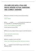 UTA NURS 5315 MOD 6 PULM AND&NewLine;SHOCK UPDATED ACTUAL QUESTIONS&NewLine;AND CORRECT ANSWERS