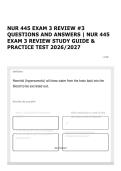 NUR 445 EXAM 3 REVIEW &num;3 QUESTIONS AND ANSWERS &vert; NUR 445 EXAM 3 REVIEW STUDY GUIDE & PRACTICE TEST 2026&sol;2027