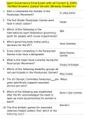 Sport Governance Final Exam with all Correct & 100&percnt; Verified Answers &vert;Latest Version &vert;Already Graded A&plus;
