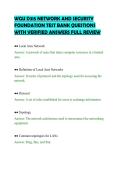 WGU D315 NETWORK AND SECURITY&NewLine;FOUNDATION TEST BANK QUESTIONS&NewLine;WITH VERIFIED ANSWERS FULL REVIEW