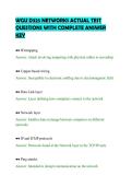 WGU D325 NETWORKS ACTUAL TEST&NewLine;QUESTIONS WITH COMPLETE ANSWER&NewLine;KEY&NewLine;