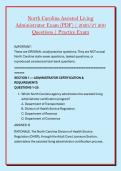 North Carolina Assisted Living &NewLine;Administrator Exam &lpar;PDF&rpar; &vert; 2026&sol;27 200 &NewLine;Questions &vert; Practice Exam 