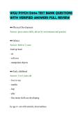 WGU PSYCH D094 TEST BANK QUESTIONS&NewLine;WITH VERIFIED ANSWERS FULL REVIEW