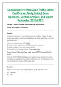 Work Zone Traffic Safety Certification Exam Questions and Correct Answers &vert; Complete Package Bundle