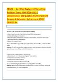 CRNFA &mdash; Certified Registered Nurse First &NewLine;Assistant Exam&vert; YEAR 2026&ndash;2027 &vert; &NewLine;Comprehensive 100-Question Practice Test with &NewLine;Answers & Rationales&vert; Pdf Access ALREADY &NewLine;GRADED A&plus;&period; 
