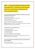 CRRN &mdash; Certified Rehabilitation Registered Nurse &NewLine;Exam 2026&ndash;2027 &vert; Comprehensive 100-Question &NewLine;Practice Test with Answers & Rationales&vert; Pdf &NewLine;Access Already Graded A&plus;&period;