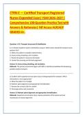 CTRN-E &mdash; Certified Transport Registered &NewLine;Nurse&ndash;Expanded Exam&vert; YEAR 2026&ndash;2027 &vert; &NewLine;Comprehensive 100-Question Practice Test with &NewLine;Answers & Rationales&vert; Pdf Access ALREADY &NewLine;GRADED A&plus;&period;