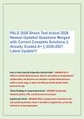 PALS 2026 Shock Test Actual 2026 &NewLine;Newest Updated Questions Merged &NewLine;with Correct Complete Solutions &vert;&vert; &NewLine;Already Graded A&plus; &vert;&vert; 2026-2027 &NewLine;Latest Update&excl;&excl;&excl;
