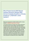 PALS Pretest Actual 2026 Newest &NewLine;Updated Questions Merged With &NewLine;Correct Complete Solutions &vert;&vert; Already &NewLine;Graded A&plus; &vert;&vert; 2026-2027 Latest &NewLine;Update&excl;&excl;&excl;