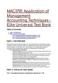 2026&sol;2027 MAC3701 Elite Test Bank &lpar;Q&A&rpar; &vert; Application of Management Accounting Techniques &vert; S-Tier Guide & Mentor Analysis