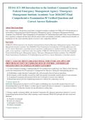 FEMA ICS 100 Introduction to the Incident Command System&NewLine;Federal Emergency Management Agency &sol; Emergency&NewLine;Management Institute Academic Year 2026&sol;2027 Final&NewLine;Comprehensive Examination 50 Verified Questions and&NewLine;Correct Answer Rationales