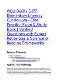 2026&sol;2027 WGU D668 &sol; D677 Elementary Literacy Curriculum &ndash; Elite Practice Exam & Study Bank &vert; Verified Questions with Expert Rationales & Science of Reading Frameworks