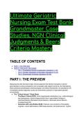 Ultimate Geriatric Nursing Exam Test Bank&colon; Grandmaster Case Studies&comma; NGN Clinical Judgments & Beers Criteria Mastery &lpar;2026&sol;2027&rpar;