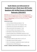 South Dakota Law Enforcement LE Reciprocity Exam &vert; Mock Exam 400 Practice Questions with Verified Answers & Detailed Rationales &lpar;2026&sol;2027&rpar;&NewLine;