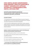 IOWA DENTAL BOARD JURISPRUDENCE EXAM 2026&sol;2027 &vert; PRACTICE QUESTIONS & CORRECT ANSWERS WITH DETAILED RATIONALES &vert; COMPREHENSIVE IOWA DENTAL LAW EXAM PREP