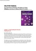 Solution Manual for Personal Financial Planning&comma; 15th Edition by Billingsley&comma; Gitman & Joehnk &ndash; Complete Instructor's Guide with All Answers