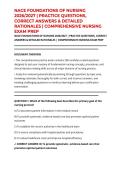 NACE FOUNDATIONS OF NURSING 2026&sol;2027 &vert; PRACTICE QUESTIONS&comma; CORRECT ANSWERS & DETAILED RATIONALES &vert; COMPREHENSIVE NURSING EXAM PREP