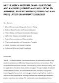 NR 511 WEEK 4 MIDTERM EXAM &ndash; QUESTIONS&NewLine;AND ANSWERS &vert; VERIFIED AND WELL DETAILED&NewLine;ANSWERS &vert; PLUS RATIONALES &vert; DOWNLOAD AND&NewLine;PASS &vert; LATEST EXAM UPDATE 2026&sol;2027