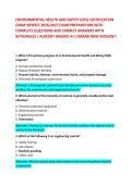 ENVIRONMENTAL HEALTH AND SAFETY &lpar;EHS&rpar; CERTIFICATION &NewLine;EXAM NEWEST 2026&sol;2027 EXAM PREPARATION WITH &NewLine;COMPLETE QUESTIONS AND CORRECT ANSWERS WITH &NewLine;RATIONALES &vert; ALREADY GRADED A&plus;&vert;&vert;BRAND NEW VERSION&excl;&excl;