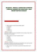 MLS&lpar;ASCP&rpar; - MEDICAL LABORATORY SCIENTIST &vert; VERIFIED ANSWERS AND QUESTIONS - MOST RECENT EDITION 2026&sol;2027&NewLine;&NewLine;&NewLine;
