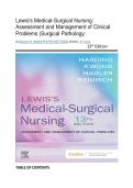Test Bank - Lewis Medical Surgical Nursing&comma; 13th Edition &lpar;Harding&comma; 2020&rpar;&comma; Chapter 1-69 Fully Covered