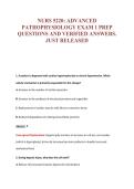 NURS 5220&colon; ADVANCED&NewLine;PATHOPHYSIOLOGY EXAM 1 PREP&NewLine;QUESTIONS AND VERIFIED ANSWERS&period;&NewLine;JUST RELEASED